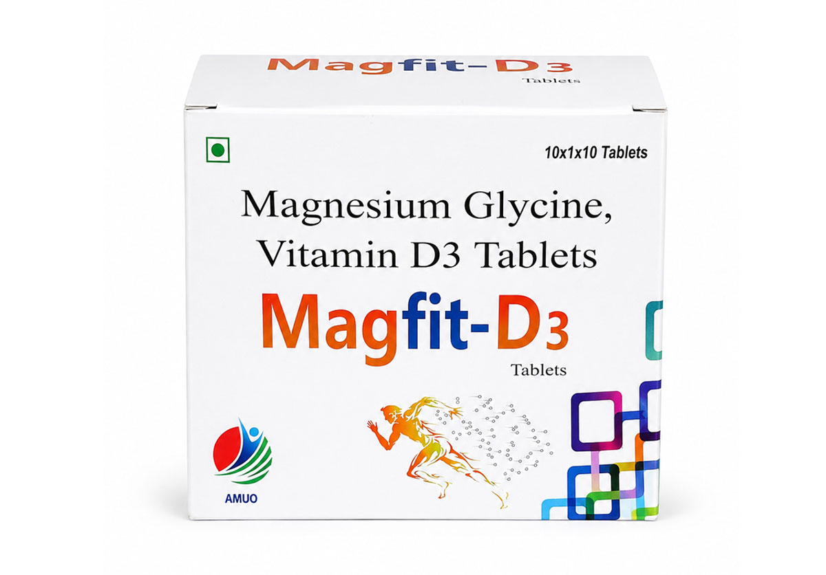 Magfit-D3 Tablets – Magnesium Glycine 250 mg + Vitamin D3 1000 IU